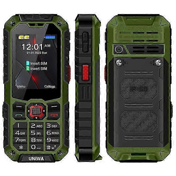UNIWA S9 2.4-inch Rugged Cellphone IP68 Waterproof 4G Mobile Phone with Flashlight