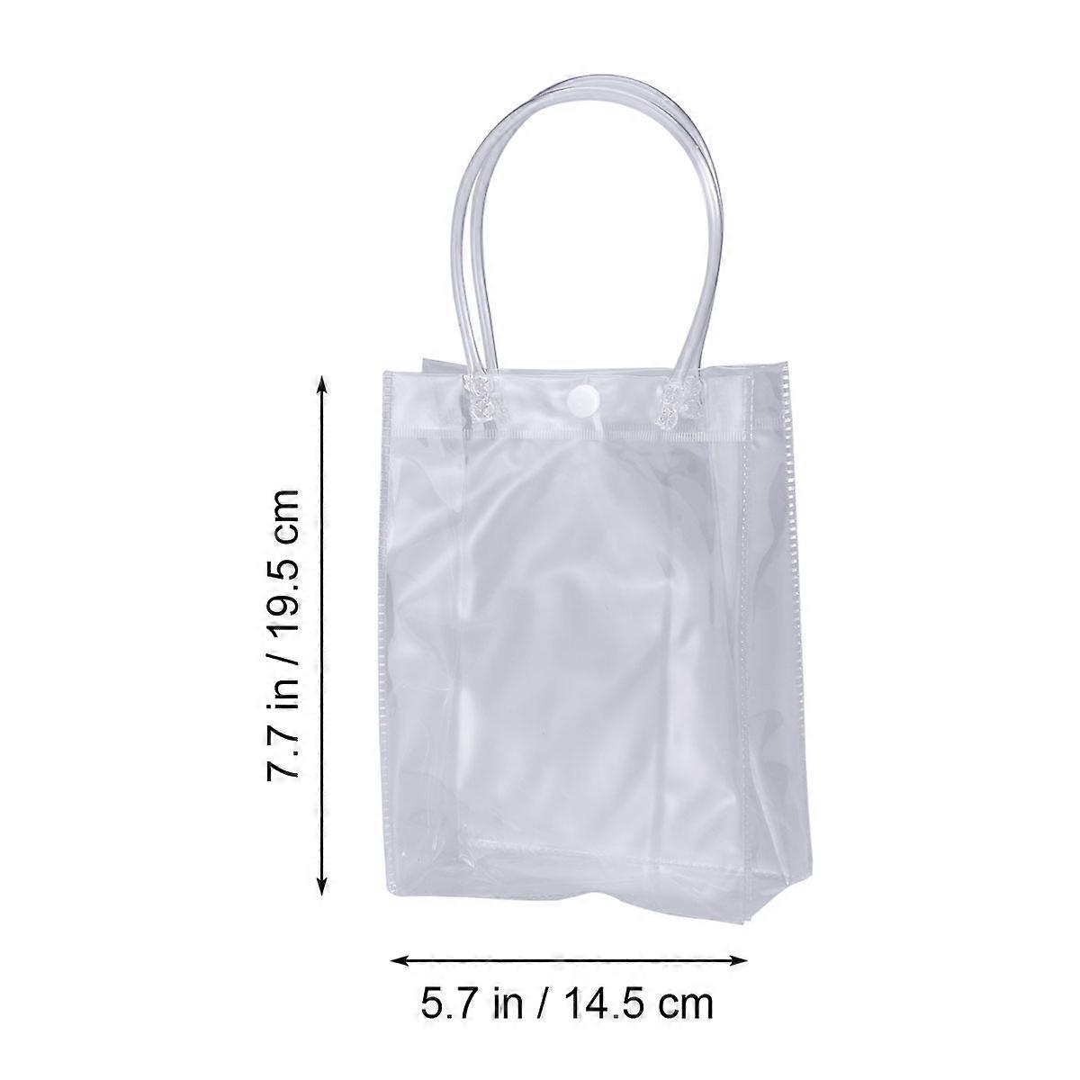2Pcs Transparent PVC Gift Bag with Handle for Party Decoration Tote