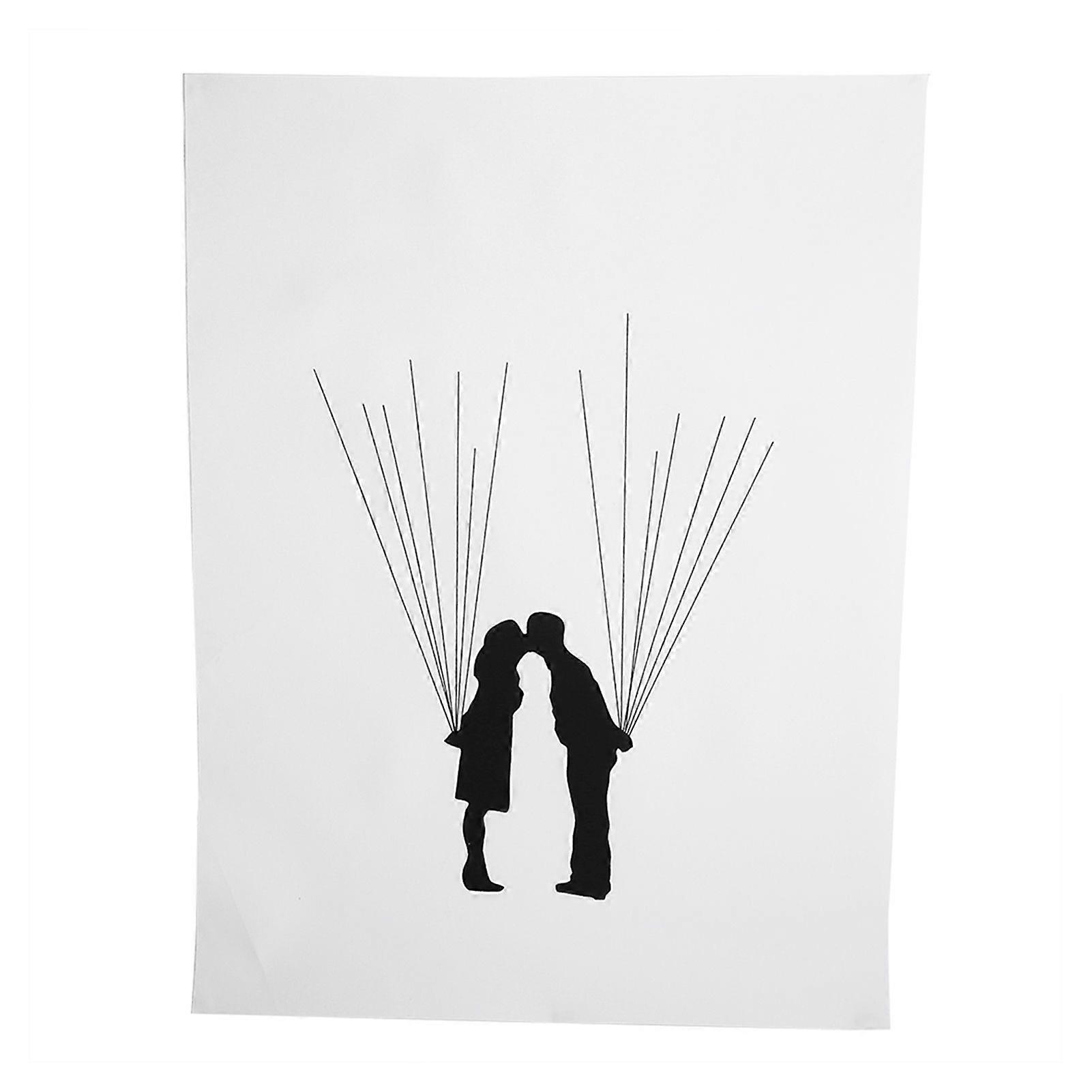 Fingerprint / Thumbprint Tree Canva Personal Wedding Guest Signature(4# Two Bouquets of Ballon)