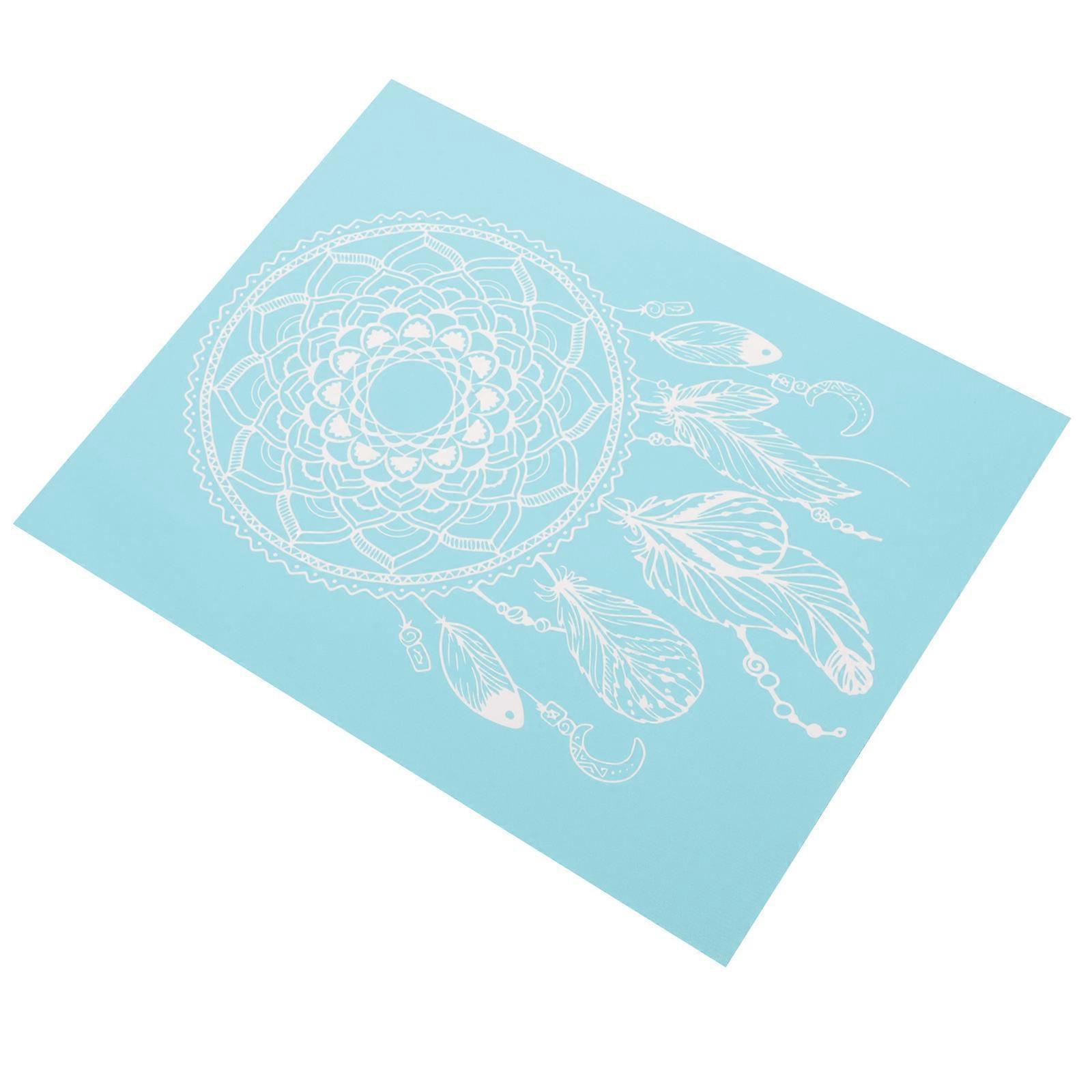 Washable Silk Screen Stencil Mesh Screen Rectangular for Clothes Wood Floors Walls Sky-Blue Silk Screen Material Reusable 1Pcs
