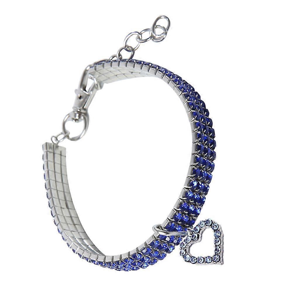 Pets Necklace Dog Collar Heart Daily Use Blue Adjustable Belt Safe Buckle 1Pack