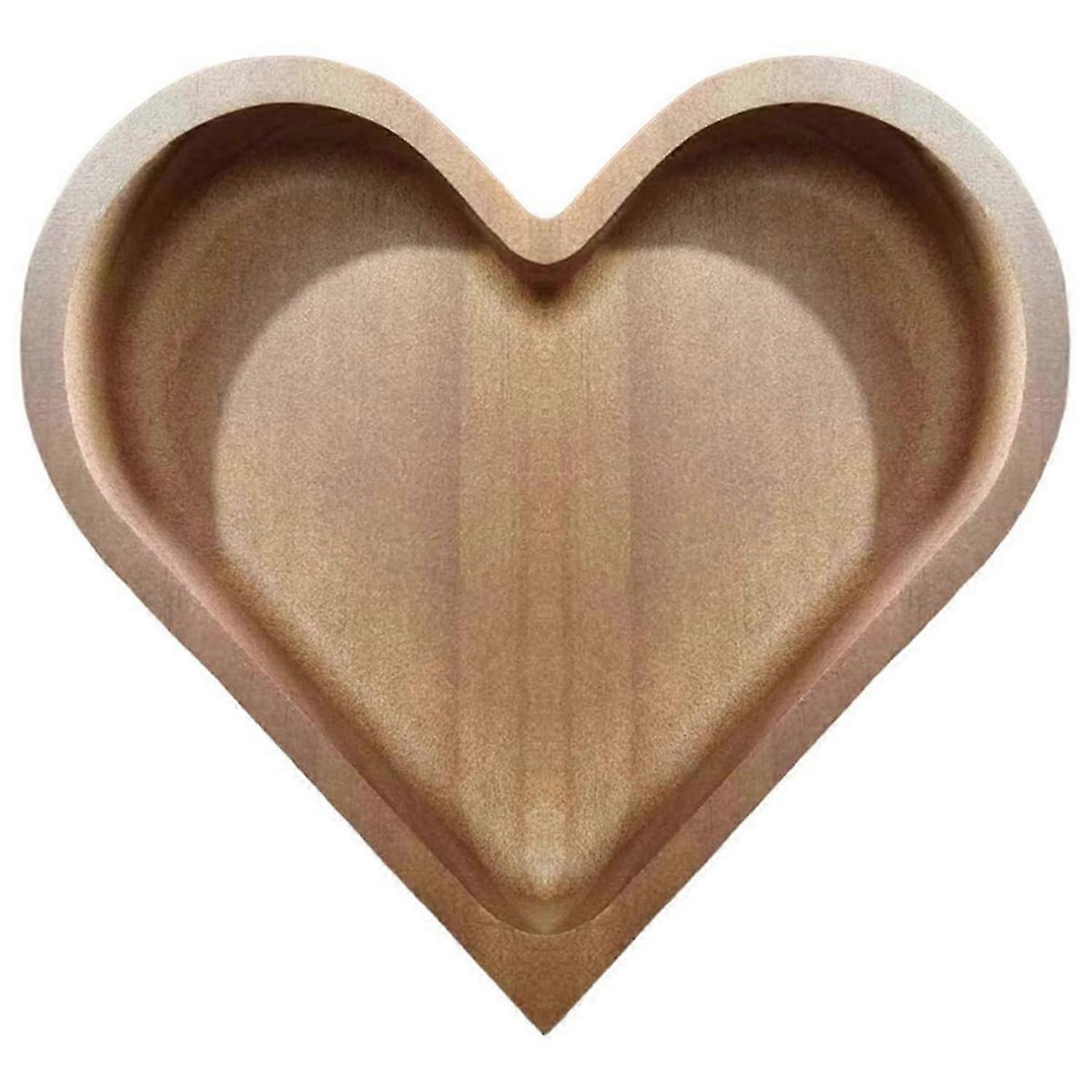 Heart Shaped Wooden Bowl Decorative Fruit Tray Stackable Snack Dessert Plate