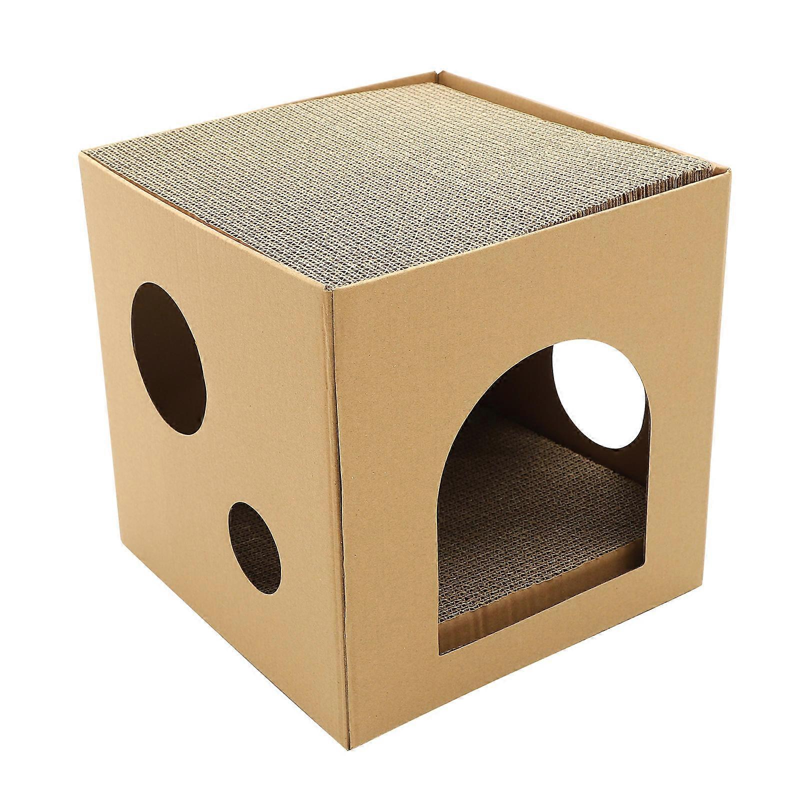 Double Layer Cat Scratcher Board Cat House Toy for Pet Use