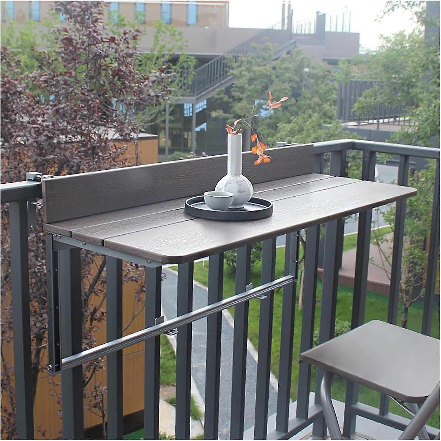 Table Outdoor Patio Bar Table Hanging Table Bar For Railings Adjustable Height 60x37cm(24x15in) Easy Assembly