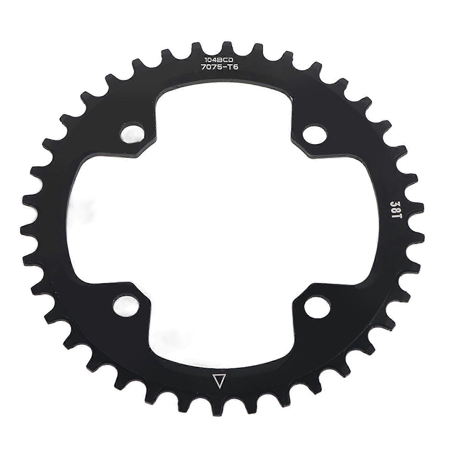 Plateau de pédalier simple en acier pour VTT 32/34/36/38 dents BCD 104 (noir 38 dents)