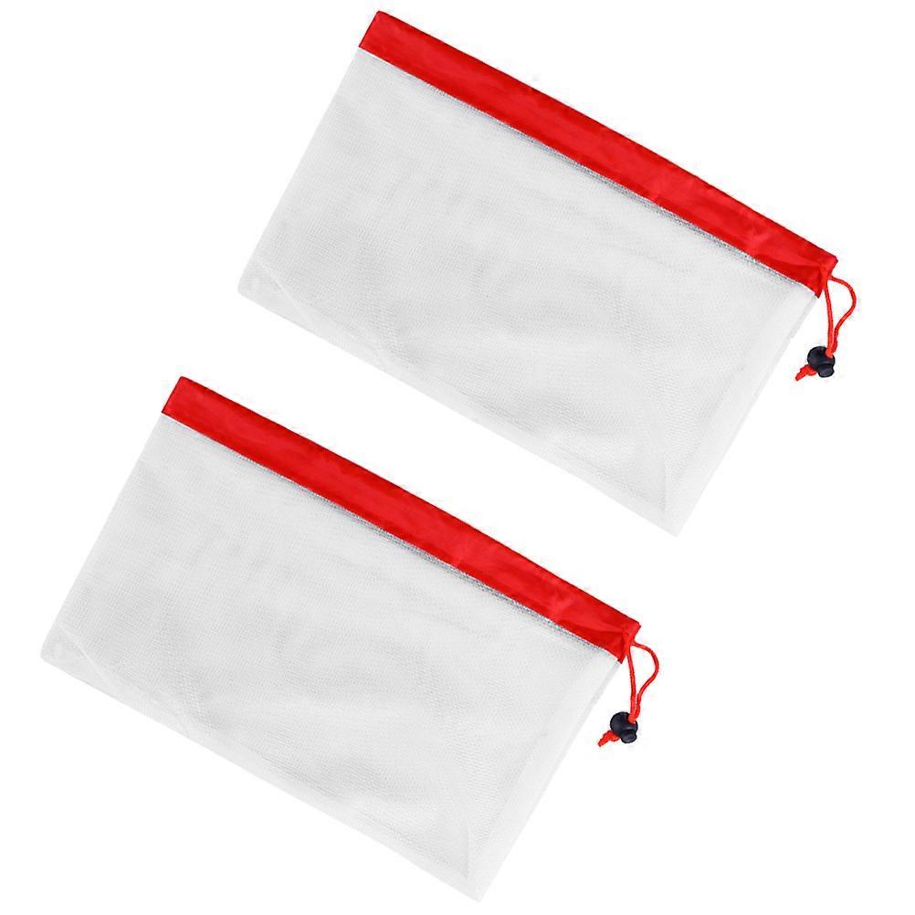 Breathable Mesh Bag for Storage 2Pcs Red Reusable Produce Bags for Groceries