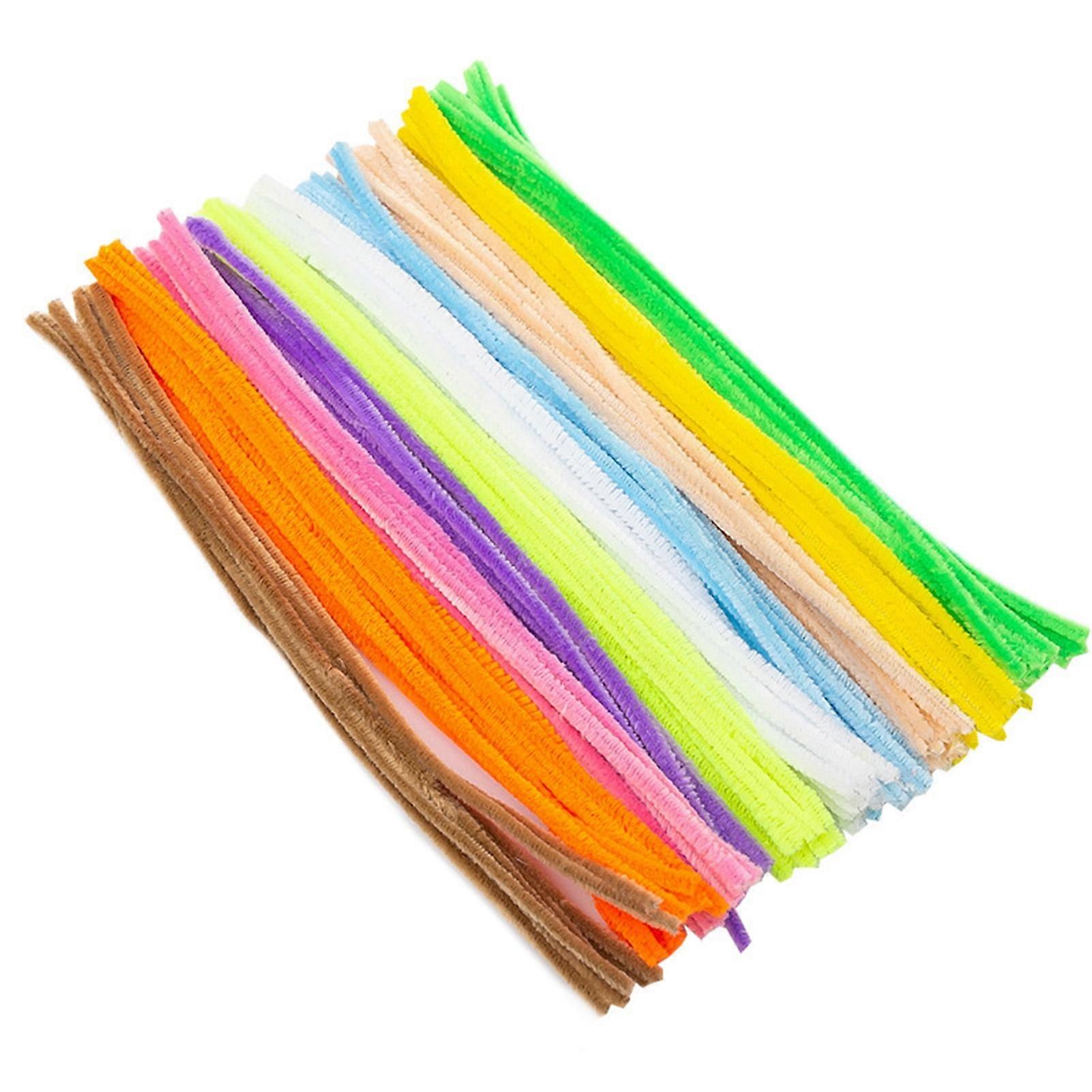Washranp 100Pcs Colorful Twisted Sticks Bendable Bars,Pipe Cleaner DIY Craft Material Festival DIY Stick Bendable Bar Bulk Gift