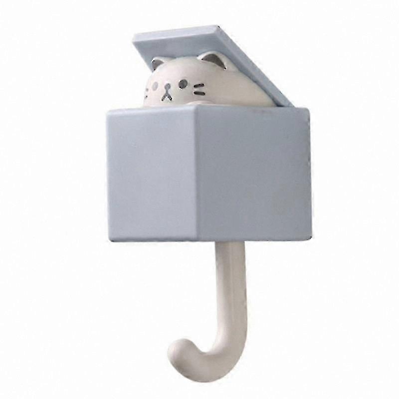 Adhesive Cartoon Cat Door Hook for Dorm Room, Bedroom, Key, Umbrella, Towel, Cap Hanging Storage Solution