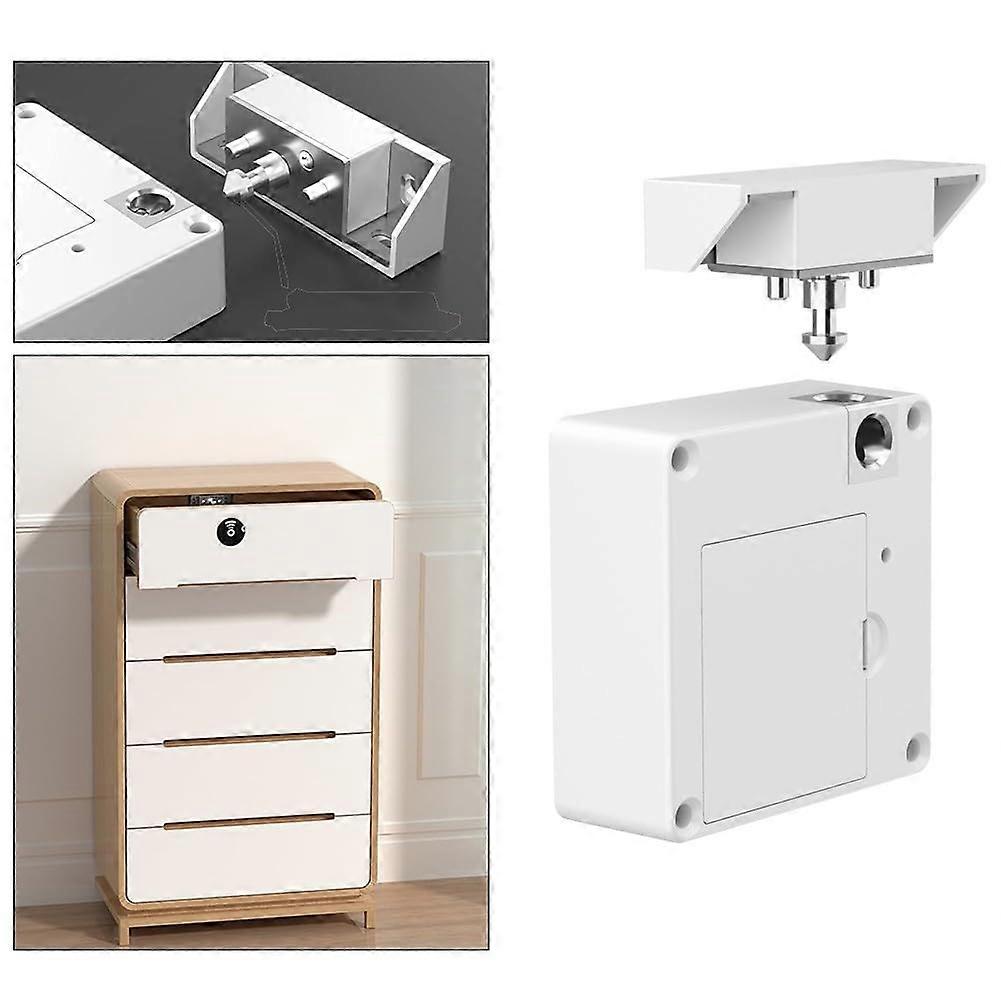 Smart Drawer Lock White ABS Electronic Cabinet Lock With NFC Card Access Keyless Hidden Drawer Lock Home Office