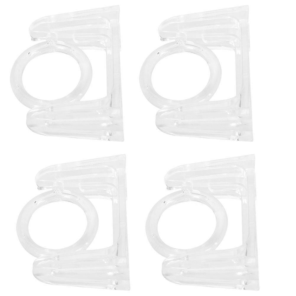 Self Adhesive Curtain Rod Hooks for Bathroom Kitchen ABS Transparent 16Pcs