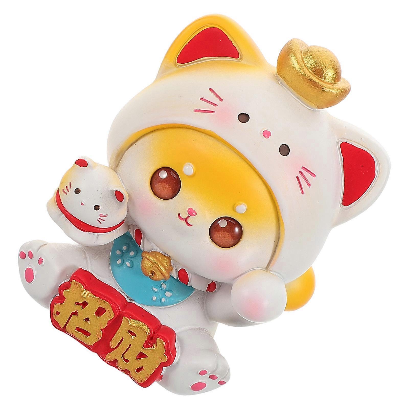 Mini Figurines Car Dashboard Decoration for Decor Creative Cute 4Pcs Set