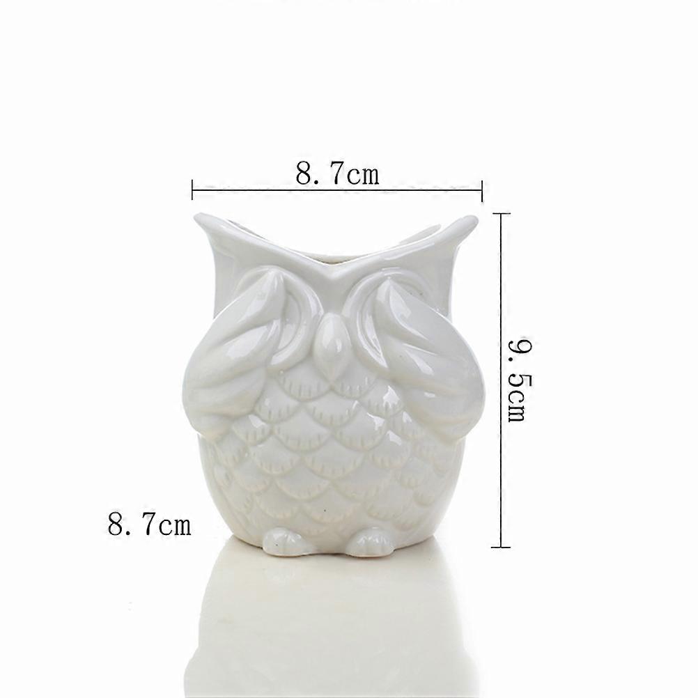Owl Shape Creative Succulent Pot For Home Decoration In White Color Ideal For Plant Lovers 1Pack