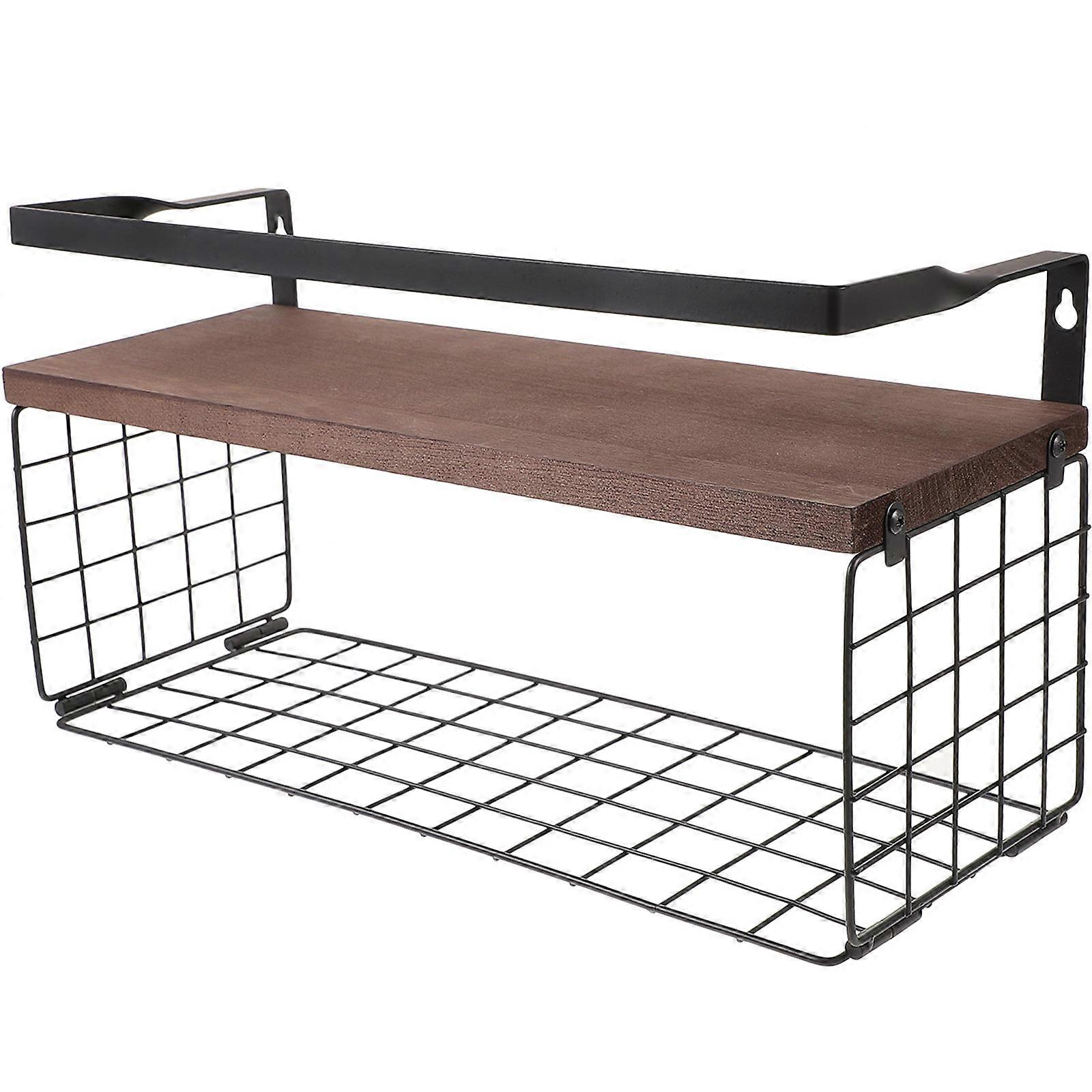 Bathroom Shelf Wall Mounted Wooden Shelf for Storage 2Pcs