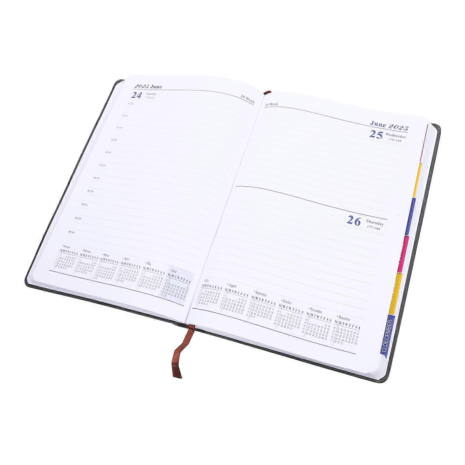 Academic Planner Daily Planner for Scheduling Work 2Pcs Brown Notepad