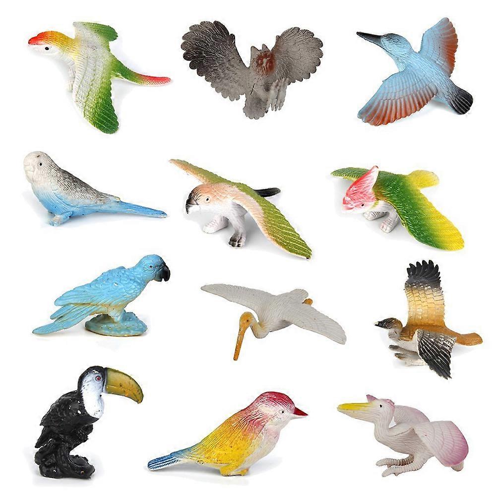 Model Bird Figures Plastic Birds Toy for Kids Playing 24Pcs Set