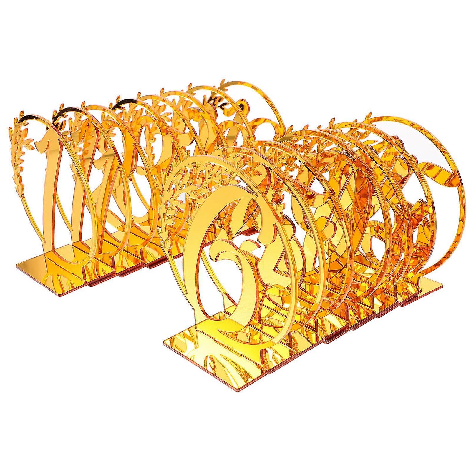Table Number Signs 15Pcs Round Reserved Signs For Weddings Events And Restaurants Golden Decorative Chic Design