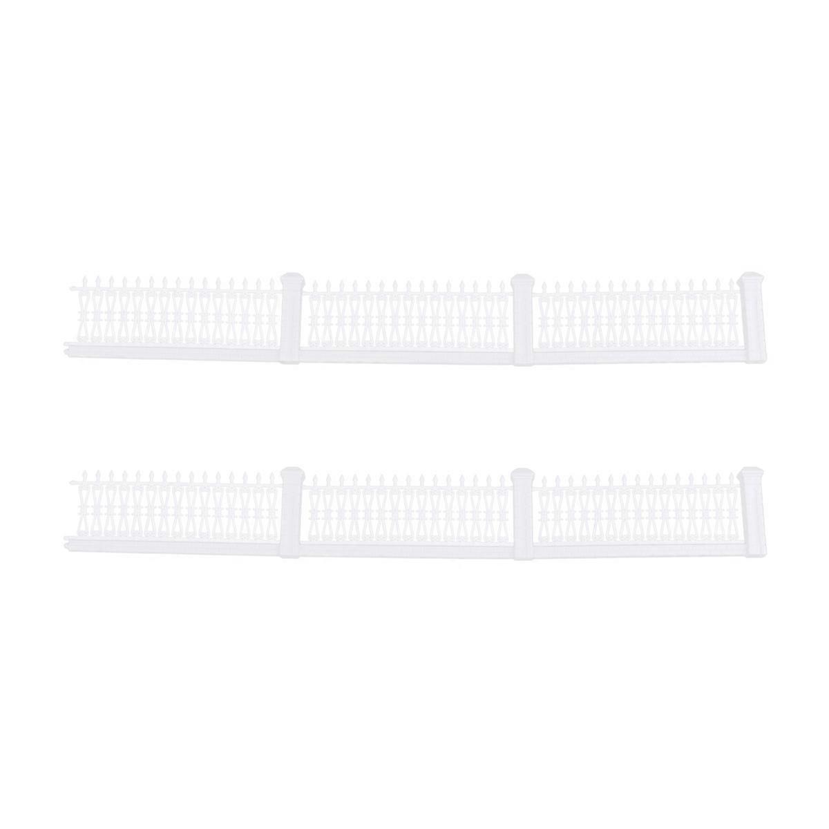 DIY Courtyard Fence Model for Decoration White Plastic 3Pcs Set