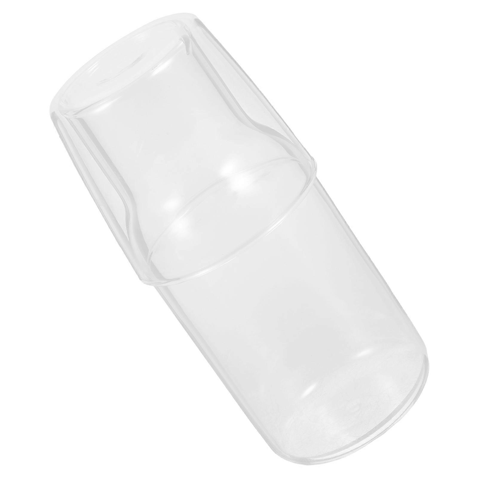 V-Shaped Outlet Spout Glass Water Pitcher With Transparent Cup For Home Use 15.2X6.7CM Preventing Spills 1 Set