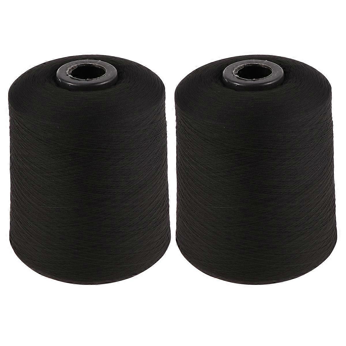 Industrial Sewing Thread 2 Rolls for Home Applications 27400M Black Designed for Various Sewing Needs