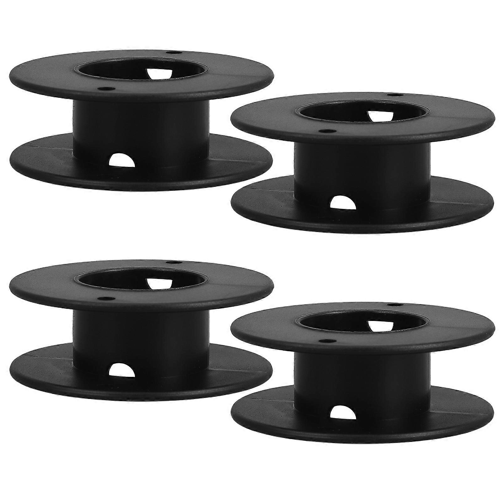 Black Plastic Wire Winding Thread Organizers Reel Spools 4Pcs Set
