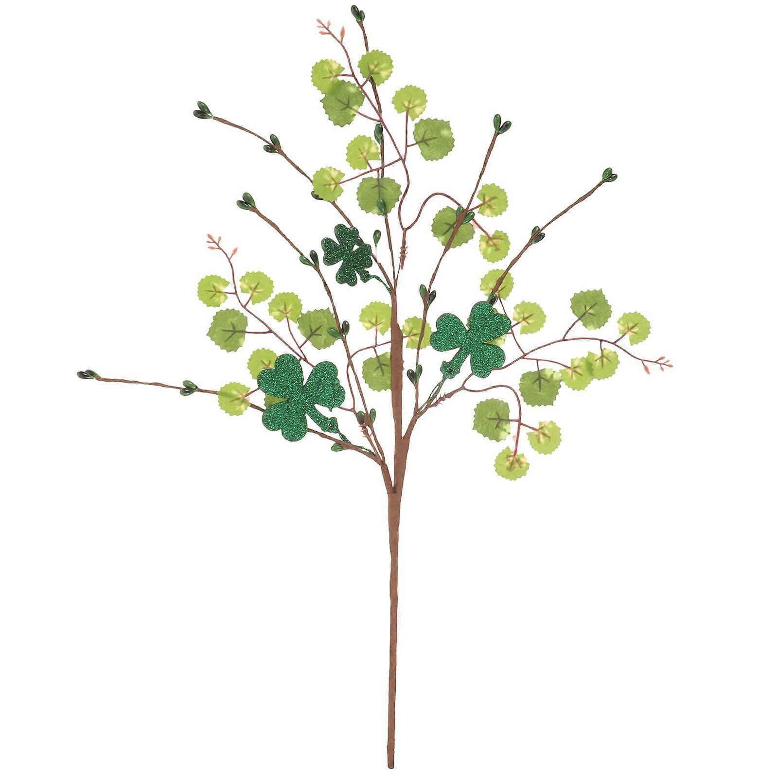 St Patricks Day Decor Simulated Greenery Stem Artificial Leaf for Various Occasions 1Pcs