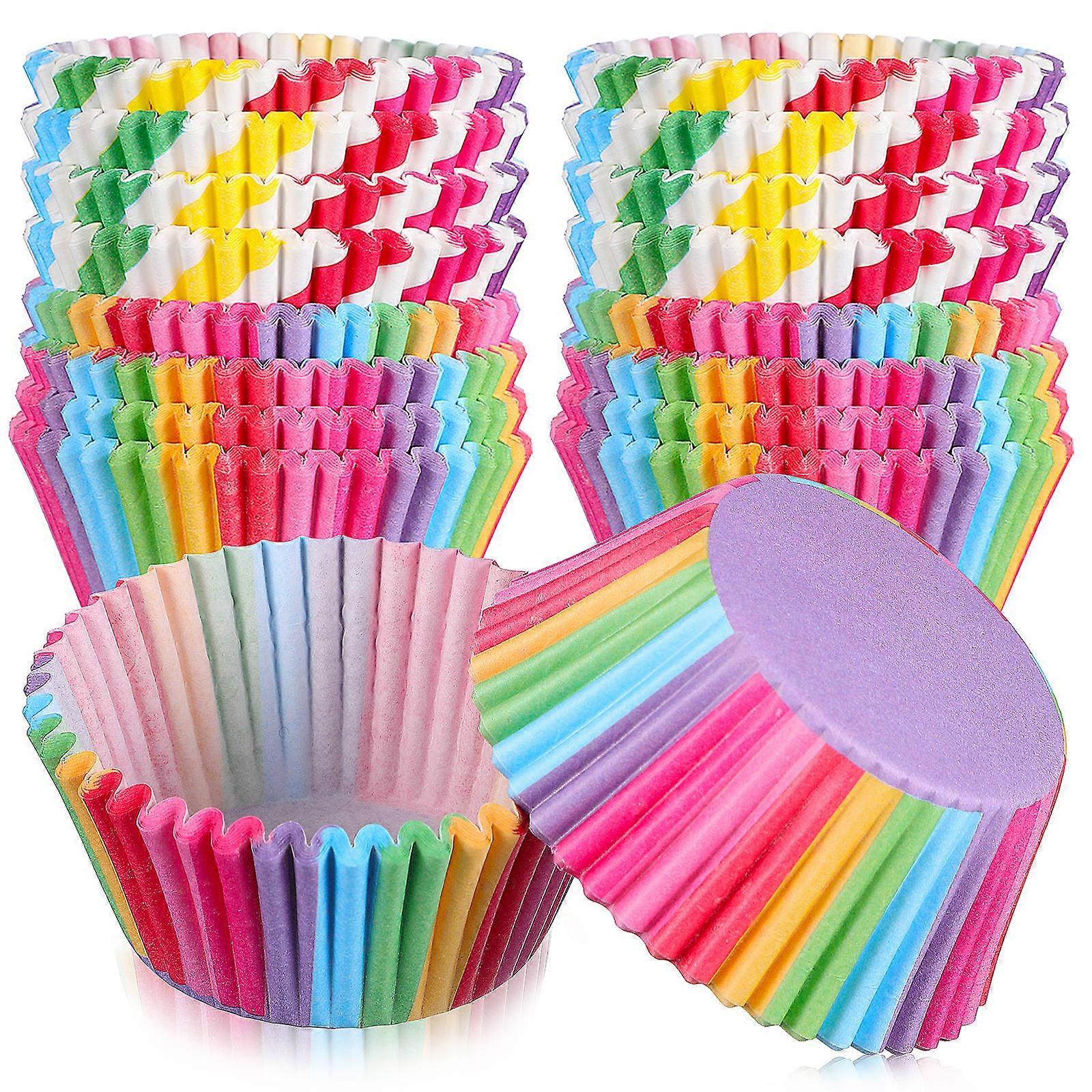 Grease-Resistant Muffin Liners Baking Cups Colorful Cakecup Liners 200Pcs for Birthday Wedding Theme Parties Flexible and Easy to