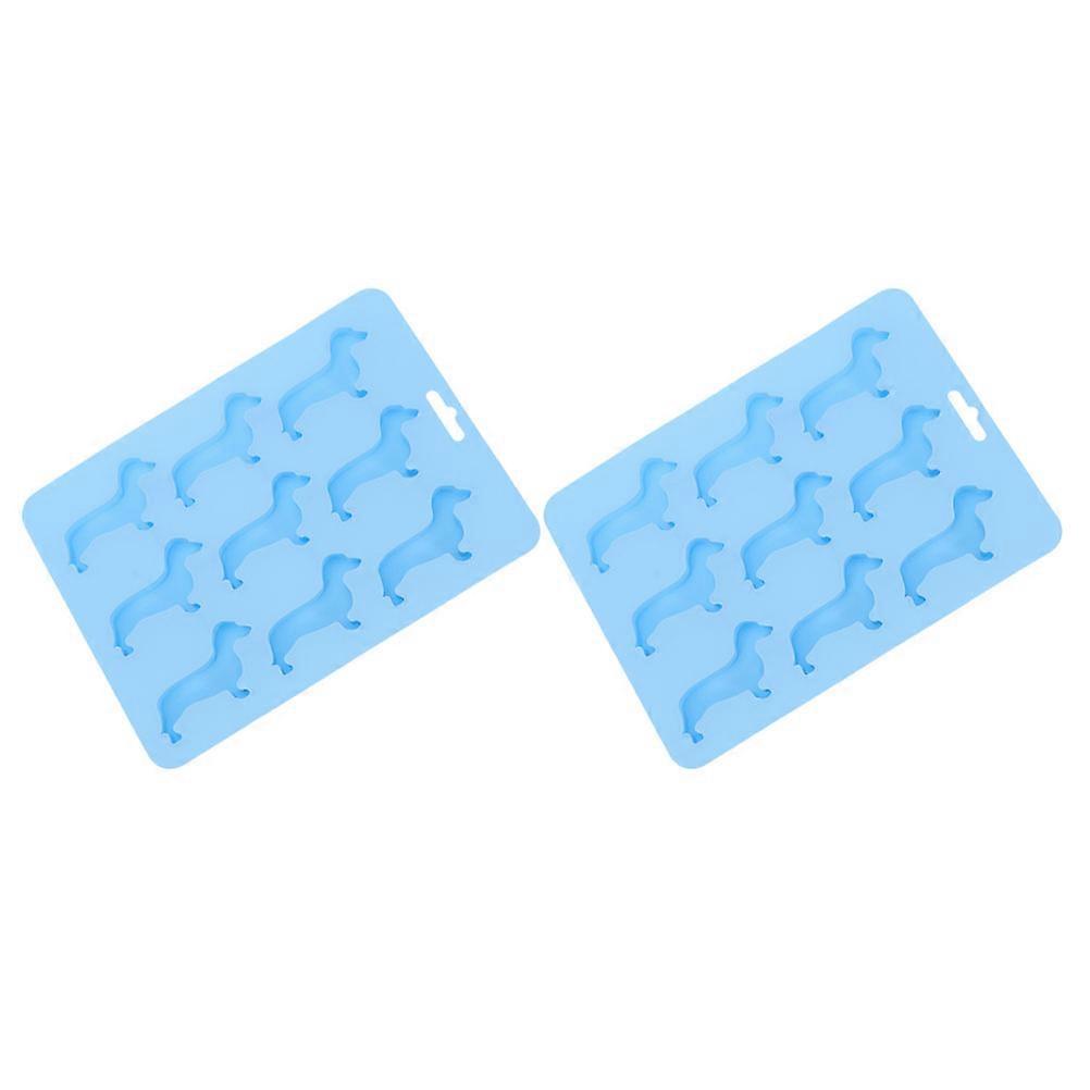 Silicone Dog Ice Cube Maker For DIY Enthusiasts And Pet Lovers In Blue Color For Home Use 2Pcs
