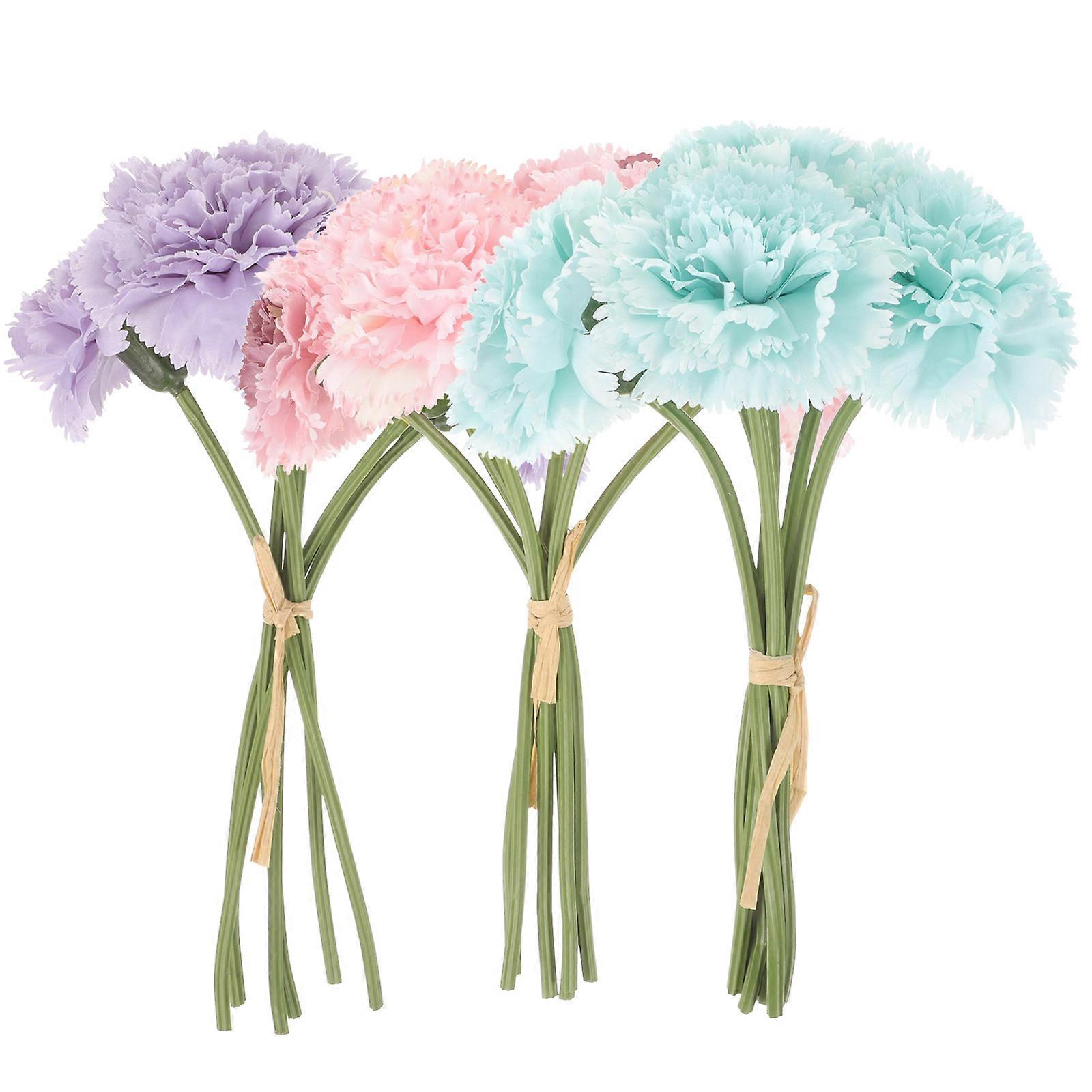 Artificial Carnation Bouquet for Decoration Made of Plastic with 9 Bunches