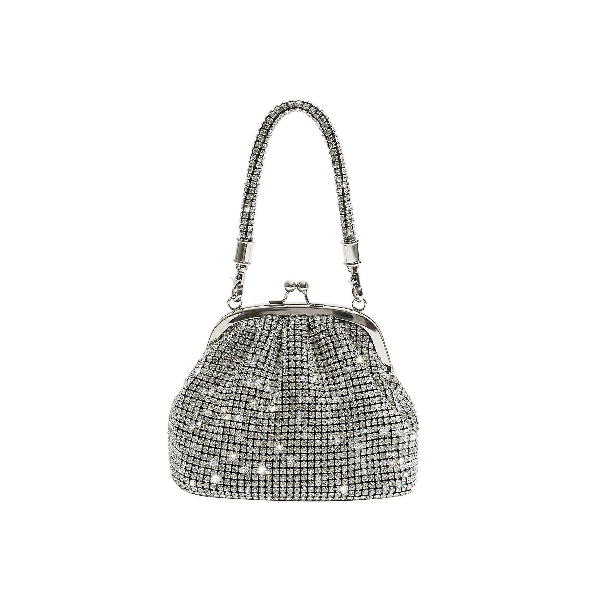 Handmade Diamond Dinner Bag Shiny Rhinestone Portable Shell Bag Chain Shoulder Messenger Bag