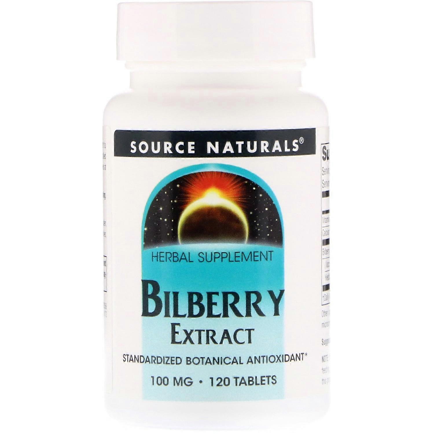 Source Naturals, Bilberry Extract, 100 mg, 120 Tablets