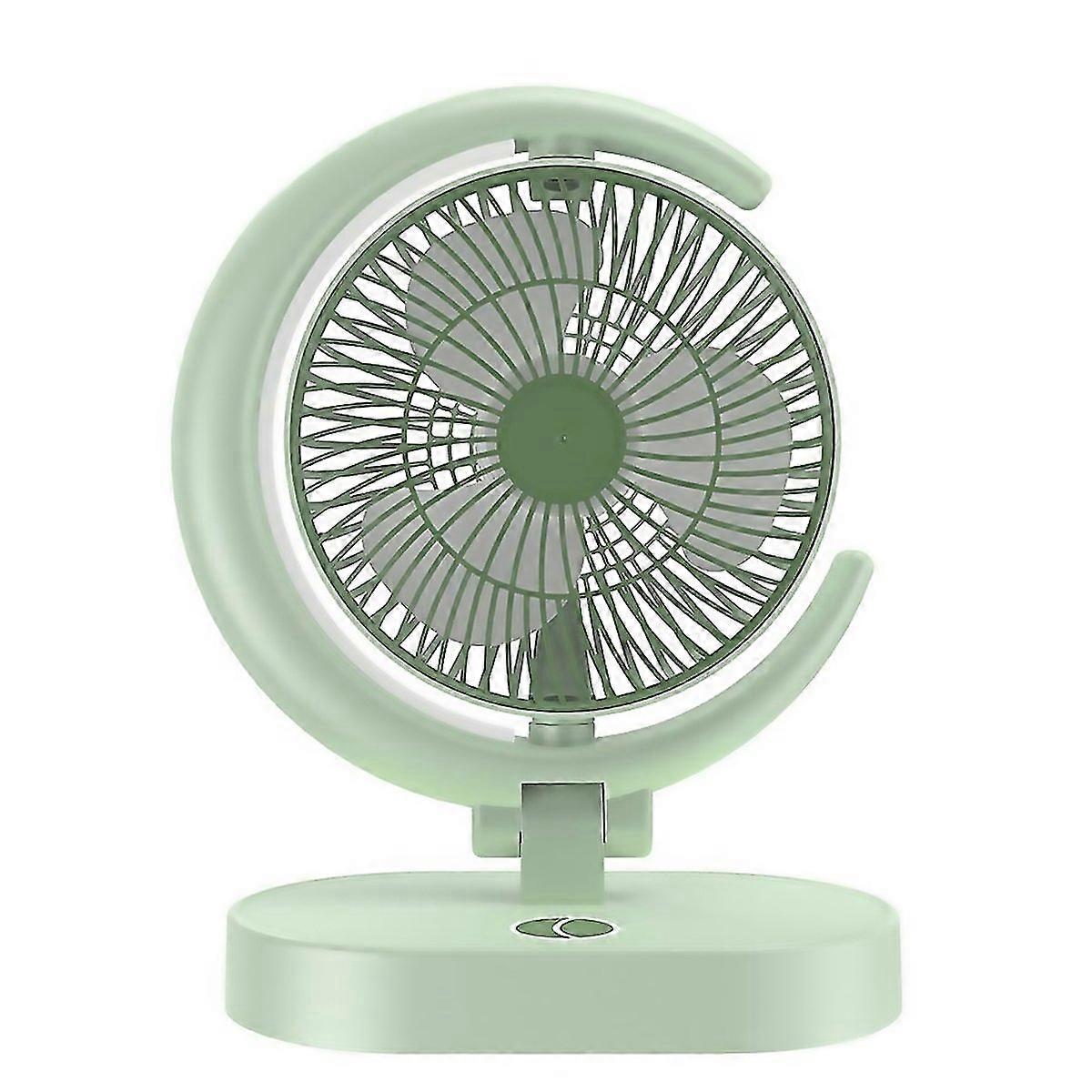 For Lf002 Mini Usb Rechargeable Light Desktop Fan Rotatable Night Light Silent