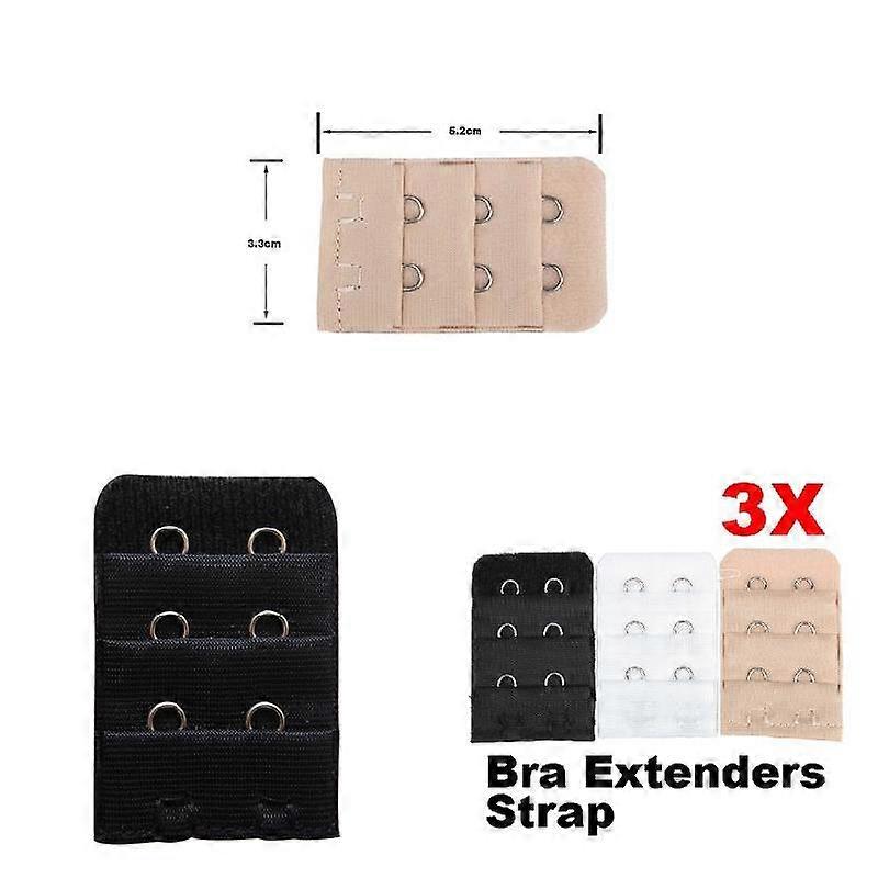 3 Pcs Bra Extension Strap Extender Replacement with 2 Hooks