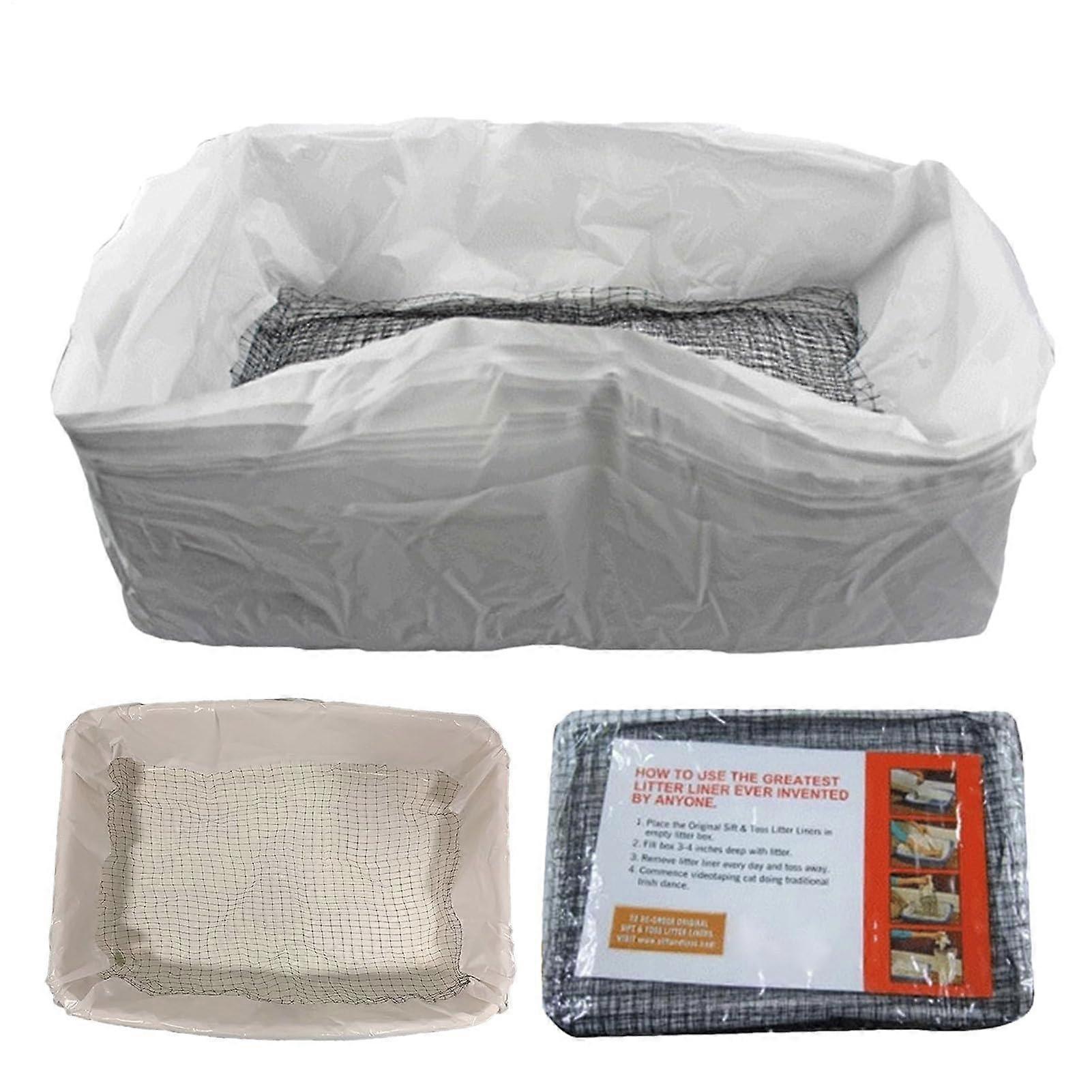 Litter Box Liners Drawstring Litter Pan Liners 18.5 x 14.17 x 6.69 Inches Waste Tray Pads Kitten Friendly Travel