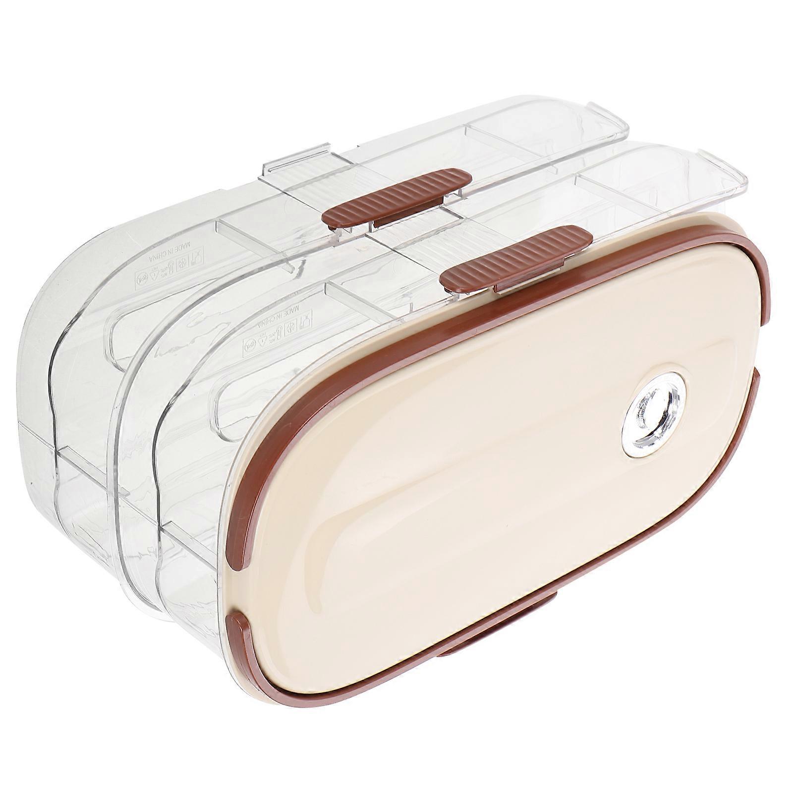 Egg Organizer Countertop For Home Use In Beige With Portable Handle 1Set