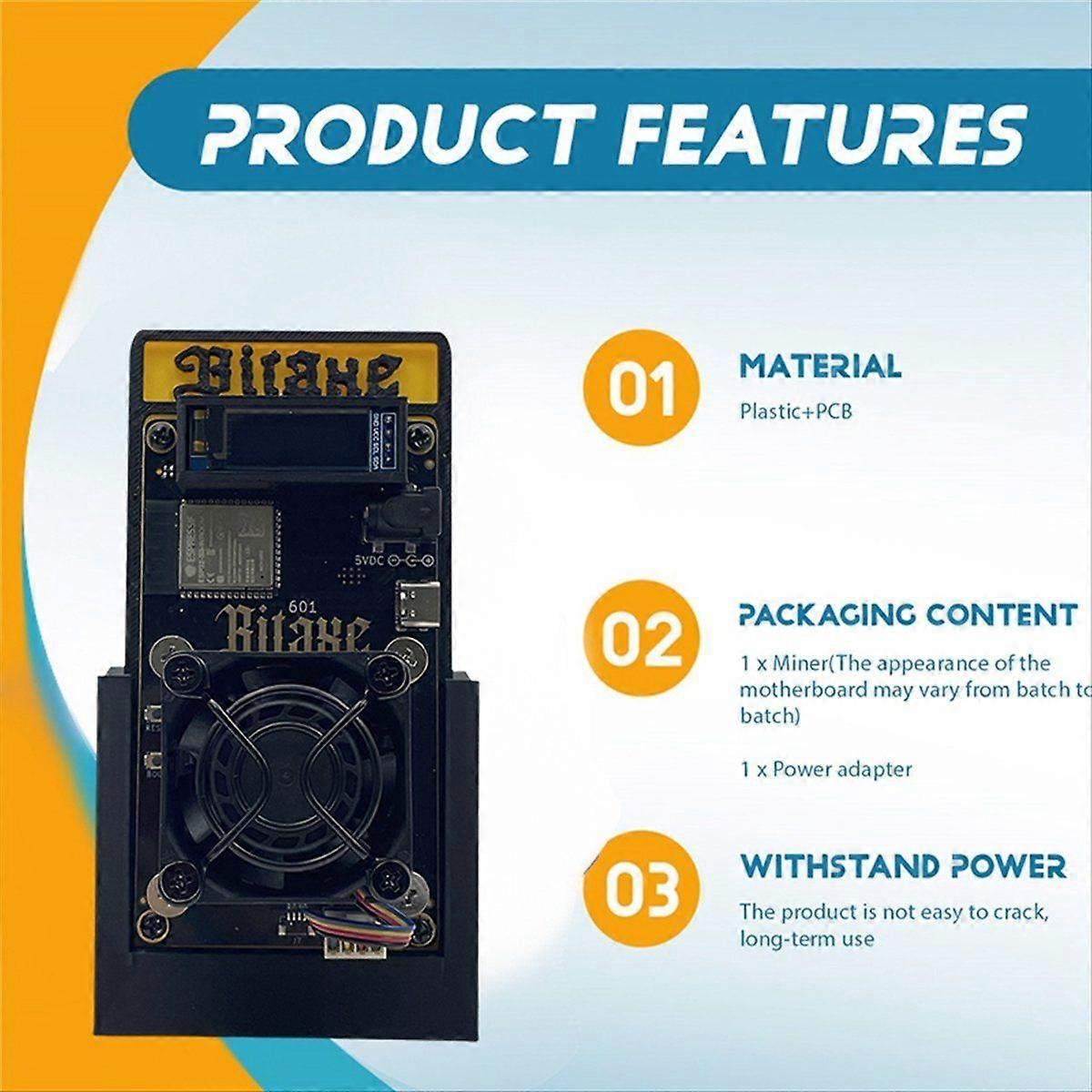 Gamma 601 BTC Crypto Miner 1.2TH/S 18W Solo Miner BM1370 Asic Chip From Antminer S21 Pro Wth Stand