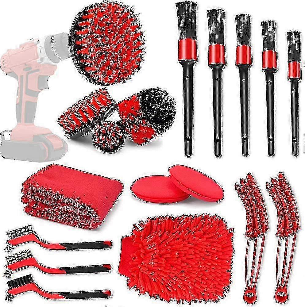 18 Pcs Car Cleaning Tools Kit With Car Detailing Brush Set,auto Detailing Drill