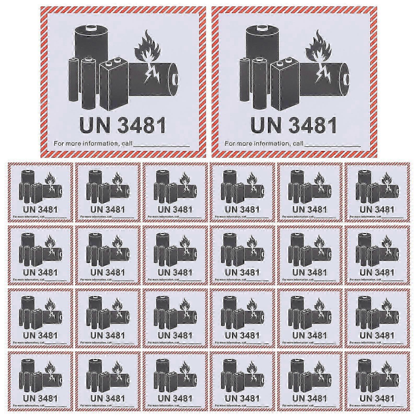100 sheets Lithium Battery Labels Adhesive Stickers Transport Caution Warning Labels (UN3481)