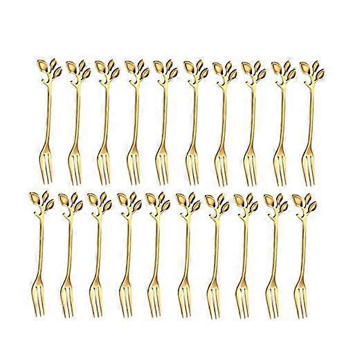 Stainless Steel Flatware 20Piece LeafShape Fork Set Fruit Forks Appetizer Forks Dessert Forks Kitchen Tableware