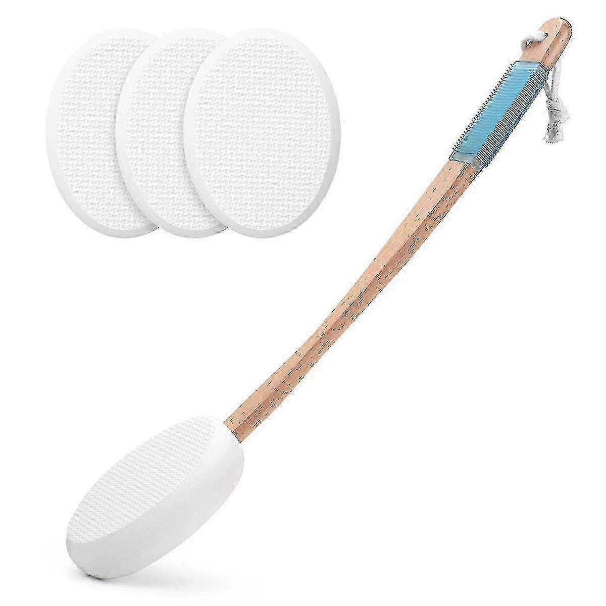 Lotion Applicator Compatible with Back, Feet, 4 Replaceable Pads, 1 Long Handle, Back Lotion Applica