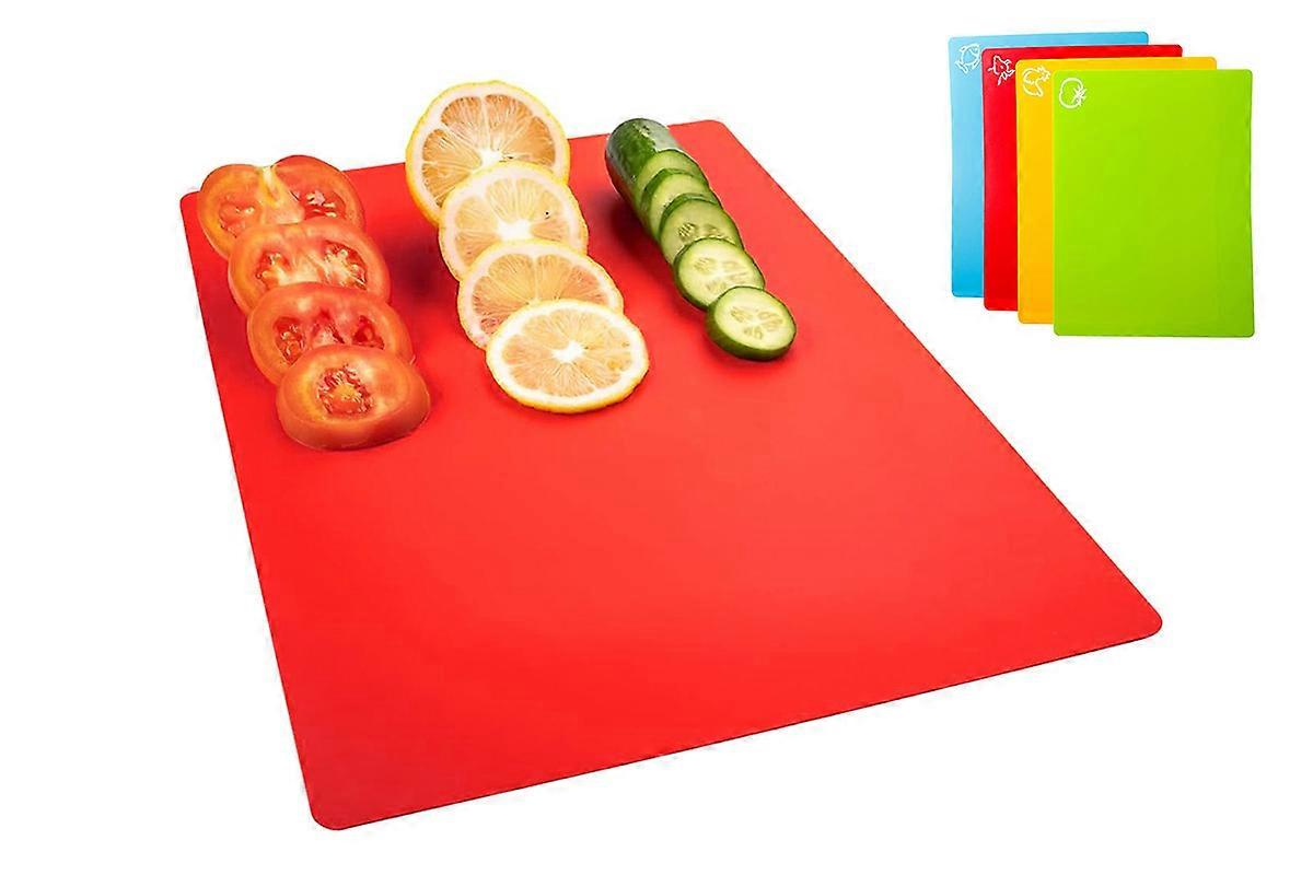 4Pcs Color Coded Cutting Boards Food Grade PP Plastic Chopping Mat