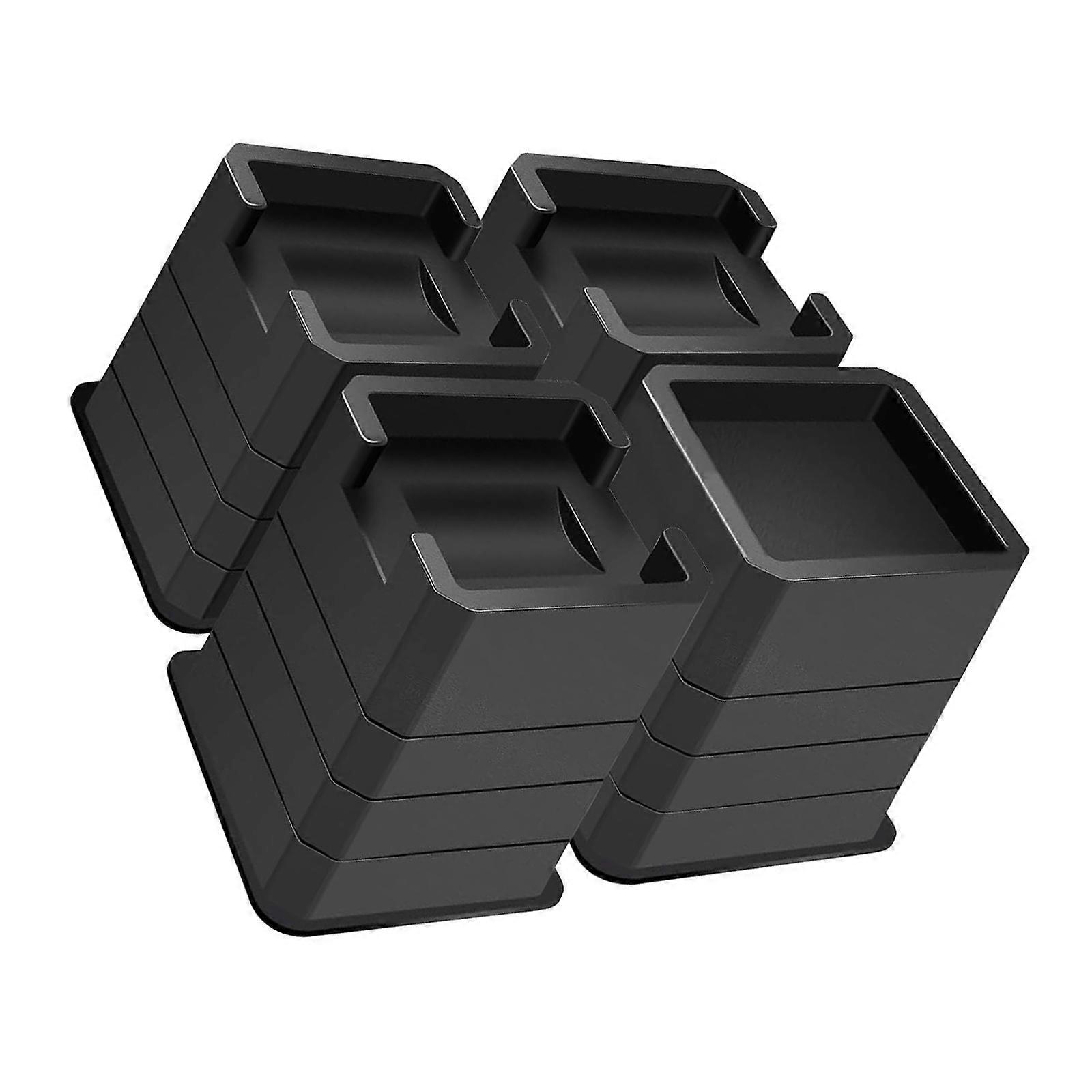 4pcs Bed Risers with Lockable Wheel 2in/3in/4in Double Sided Use Heavy Duty Leg Risers for Table Sofa Couch and Cabinet Multicolor