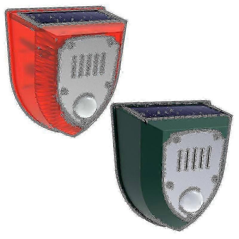 2 Paket Güneş Güvenlik Alarm Işıkları, 129db Silah Sesleri Köpek Havlama Ses Işığı Flaş Işığı Warnin