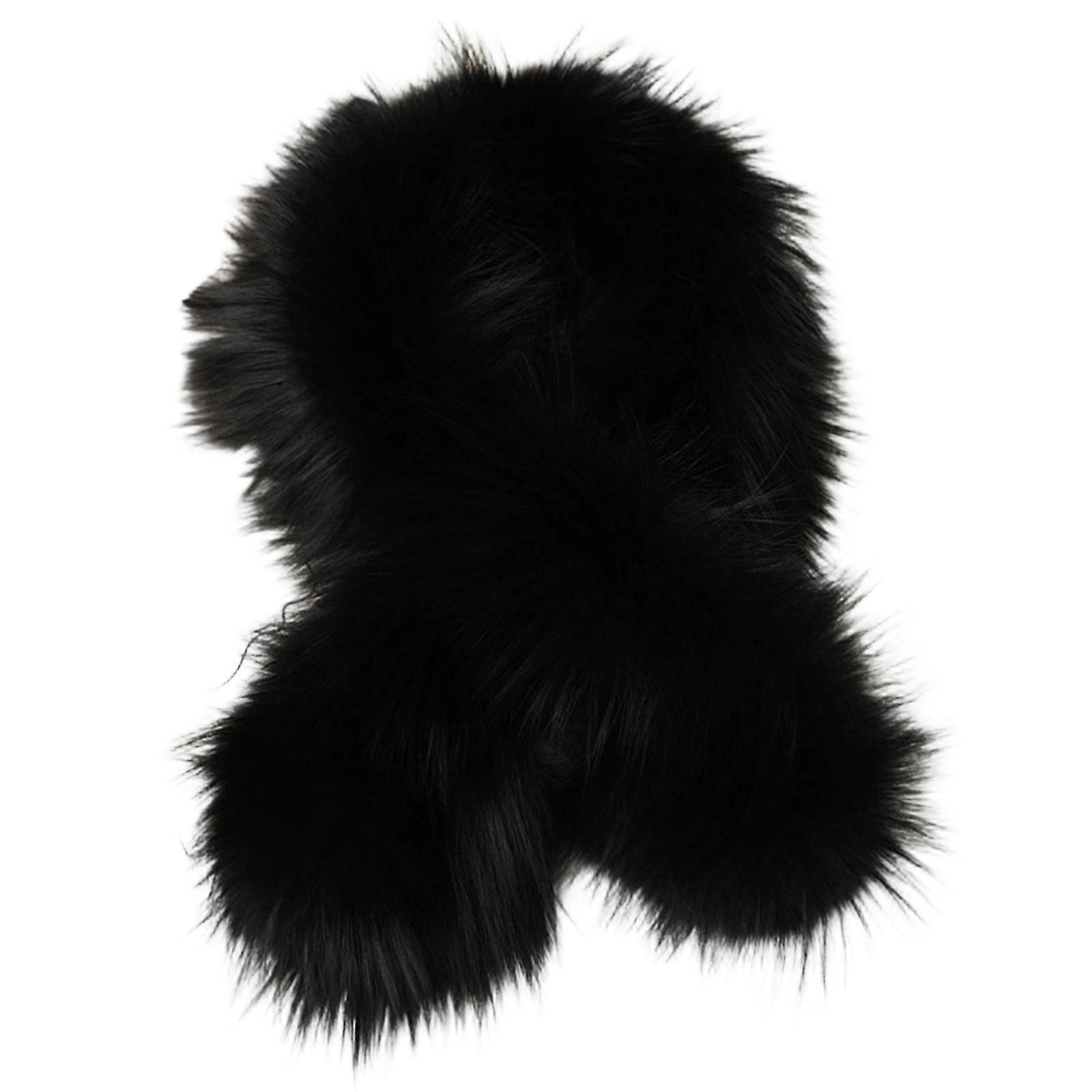 Plush Neck Warmer Fashionable Winter Scarf With Crossover Design Comfortable Cold Weather Essential Neckwear  Black