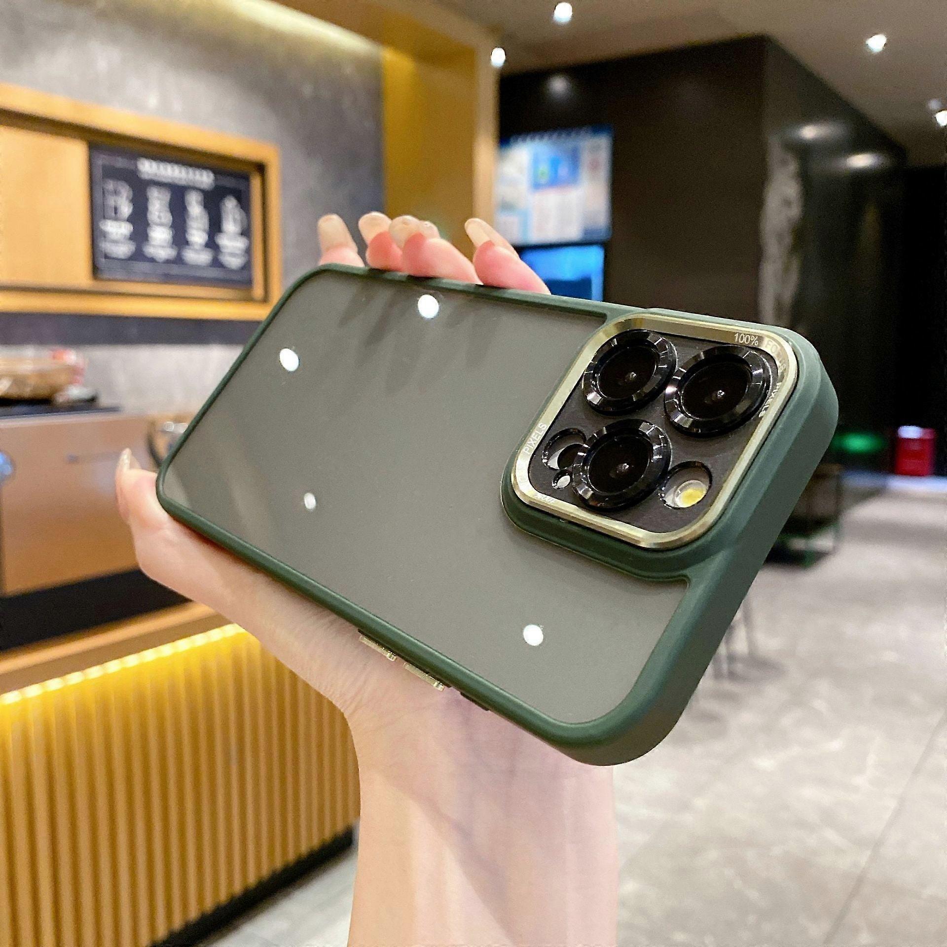 Phone Case For compatible with Iphone 15Promax Semi-Transparent compatible with Apple 14 All-Inclusive Drop-Resistant Protective Case 13