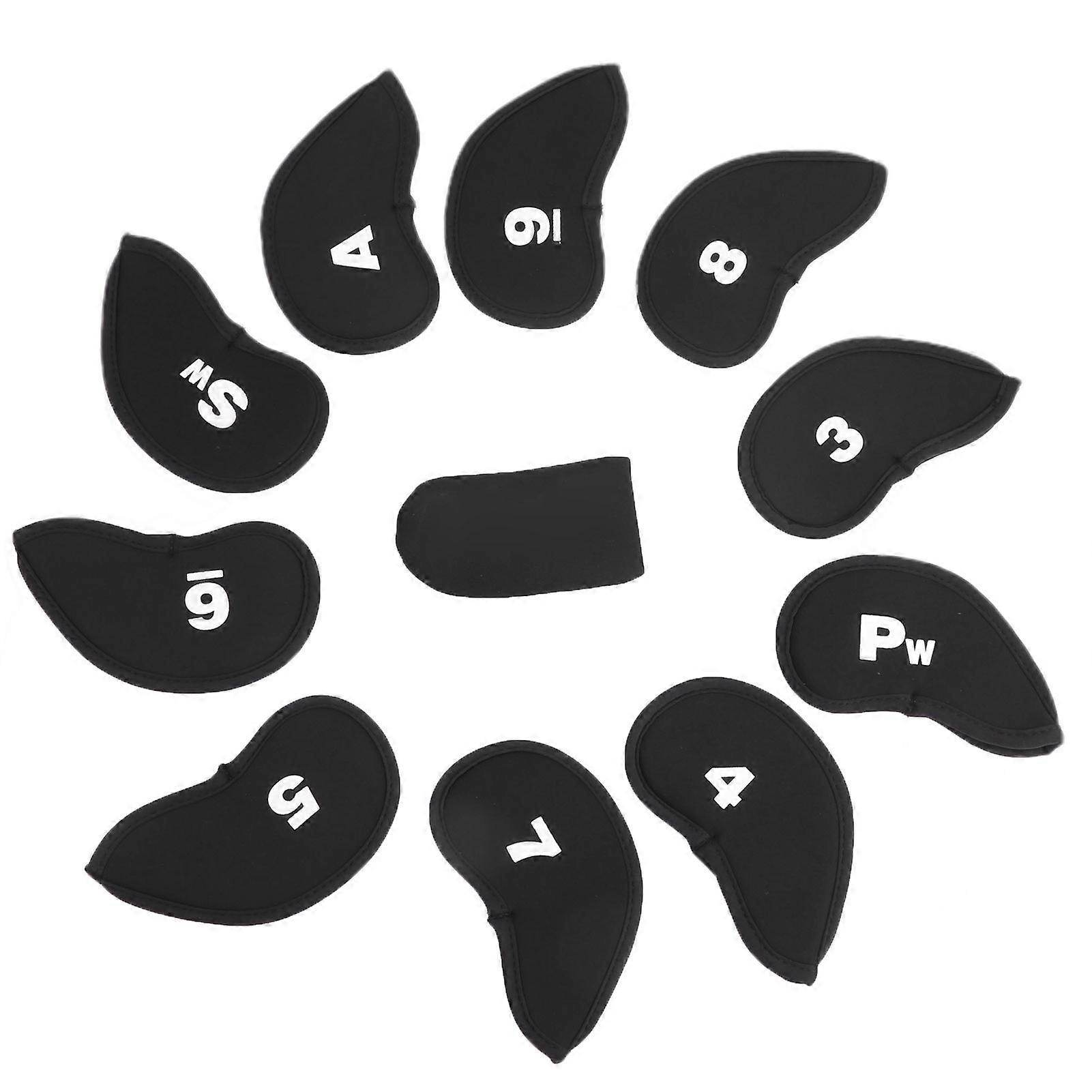 11Pcs Golf Iron Head Covers Sleeve Number Pattern Protective Portable Golfing Accessory