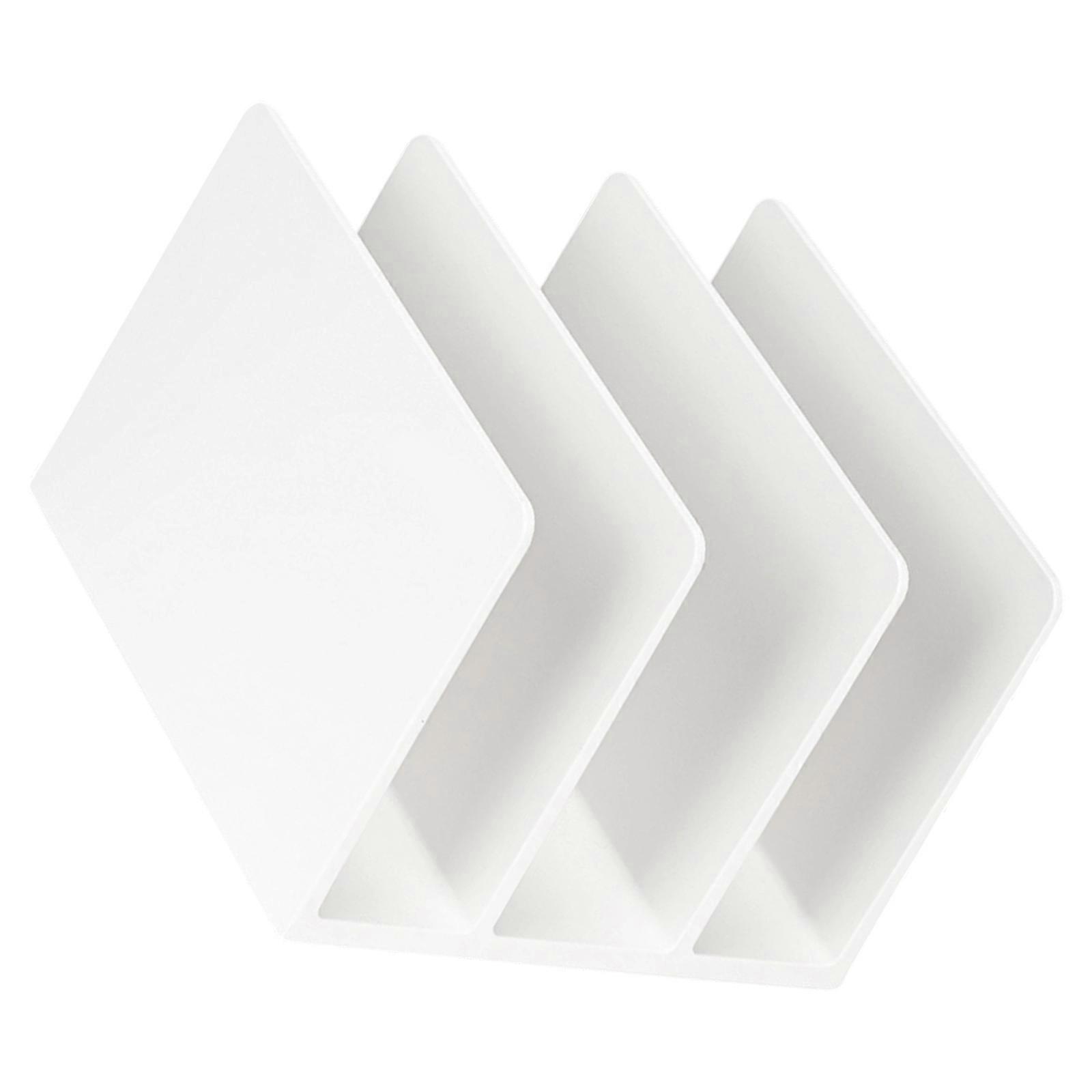 ABS Bookend for Shelf 3 Compartments Bookend Desk Book End Book Magazine Organiser Stand Space Saving Book Stoppers  White