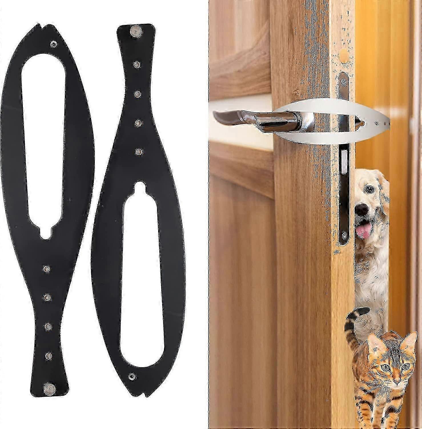 2pcs Cat Door Holder Latch, Flex Latch Cat Door Stopper With Adjustable Strap 2.5-6" Wide, Easy To I