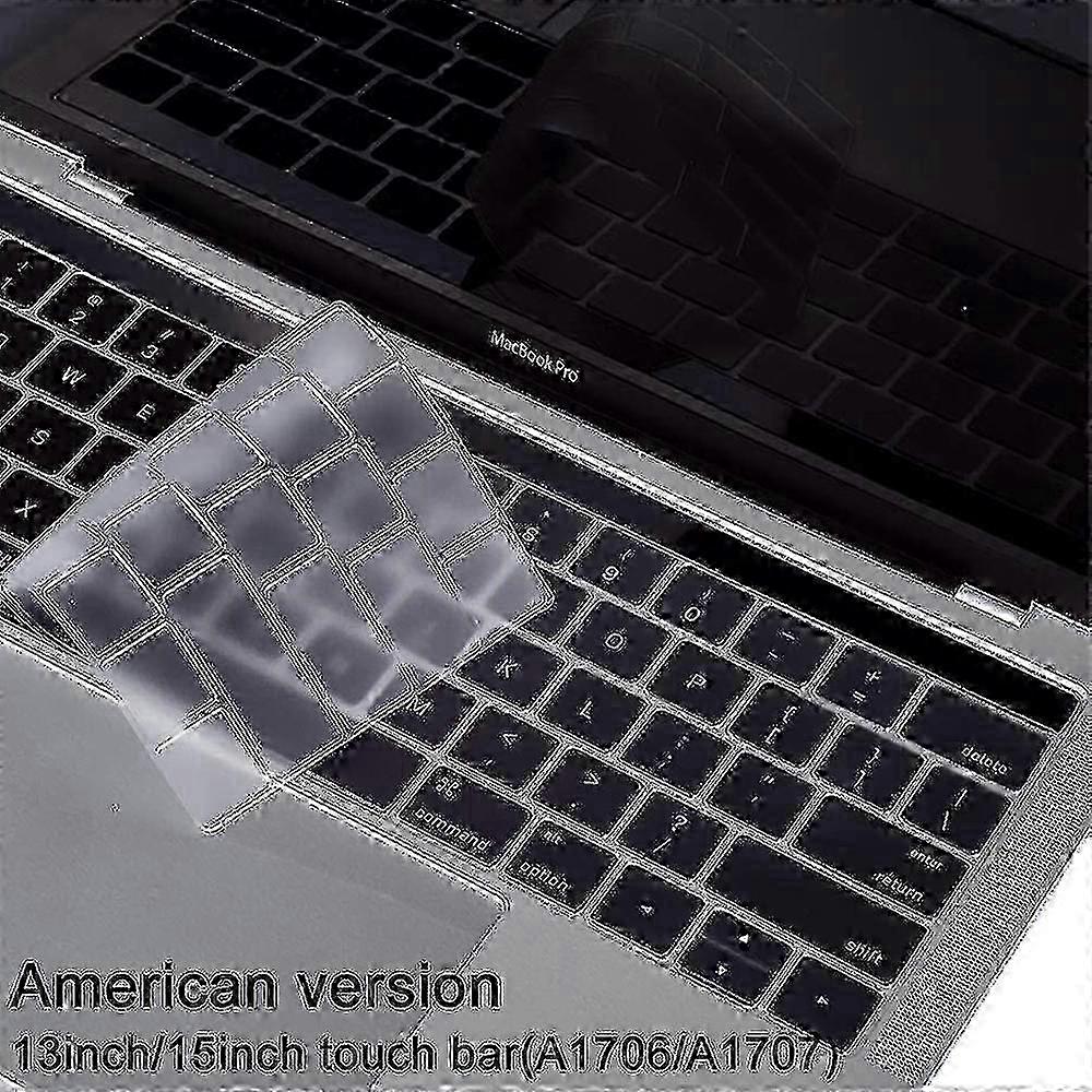 Ultra Thin Keyboard Protector Compatible With Macbook Pro With Touch Bar 13/15 Inch (a1706 / A1707) Skin -us Layout