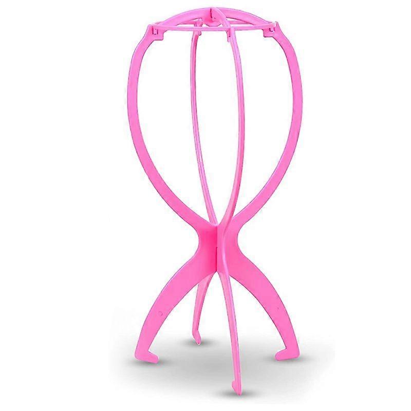Toupee and Wig Stand, Wig Holder Stands for Displaying Wigs Toupee Exhibitions (Pink)