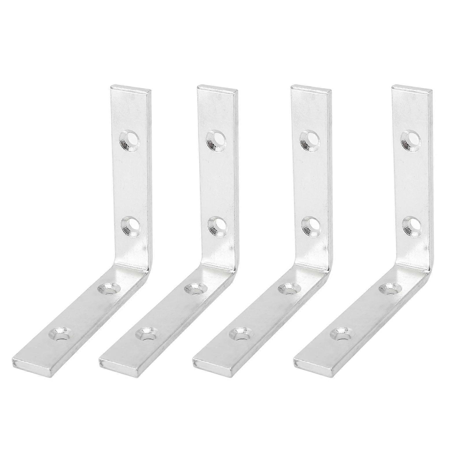 4pcs L Bracket Corner Braces Angle Brackets 4 Hole Bracket Galvanized Iron Construction Patio